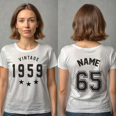 Unique Vintage 1959 T-Shirt - Personalized Name and Number - DENMARY
